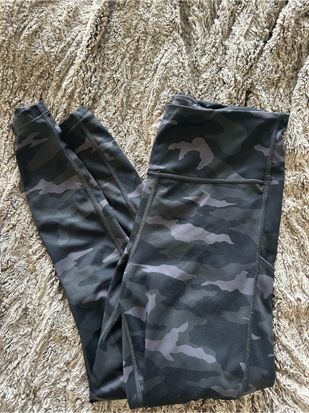 Athleta Black and Gray Camo Kids Leggings